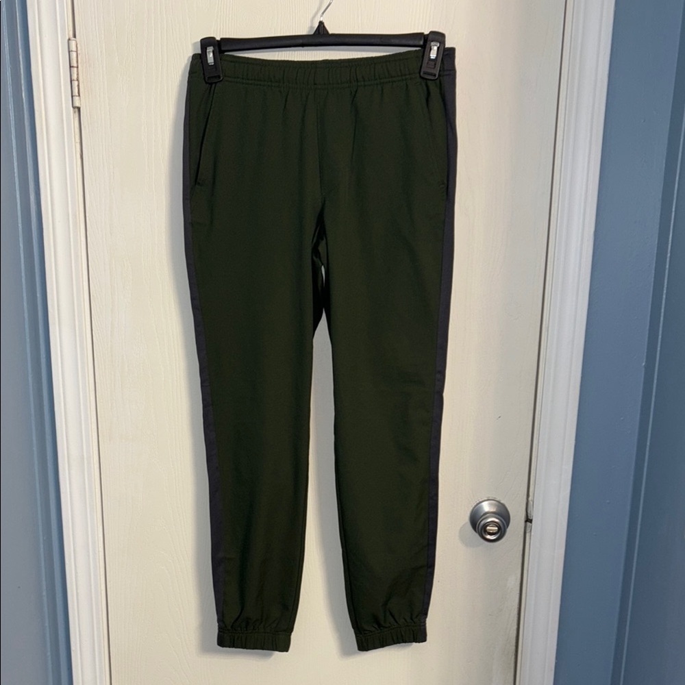 MSK Green Track Pants with Tapered Leg and Elastic Waist